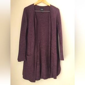 Women’s Nic + Zoe Long Sleeve Cardigan XS Pockets‎ Burgundy Knit
